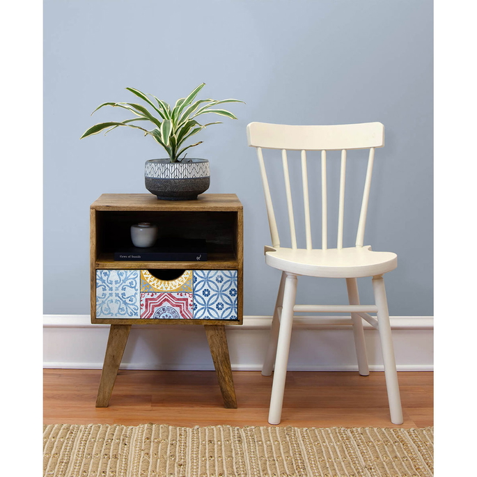 NextWall Peel &amp; Stick Colorful Moroccan Tile Blue/Yellow/Red Wallpaper image 2 of 4