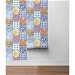 NextWall Peel &amp; Stick Colorful Moroccan Tile Blue/Yellow/Red Wallpaper thumbnail image 4 of 4