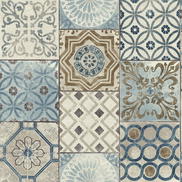 NextWall Peel & Stick Moroccan Tile Blue & Gray Wallpaper