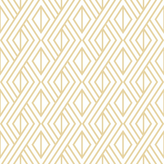 NextWall Peel &amp; Stick Diamond Geometric Metallic Gold &amp; White Wallpaper image 1 of 5
