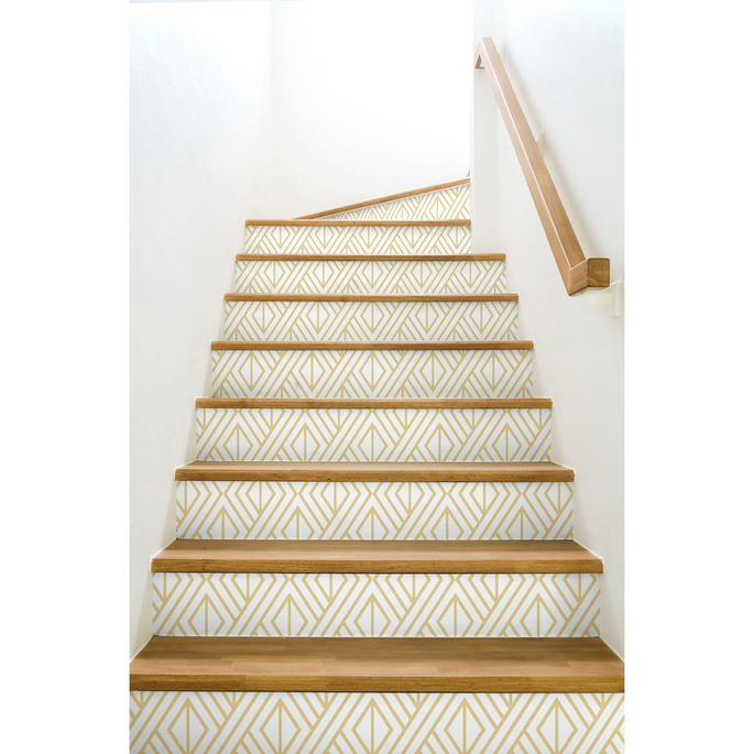 NextWall Peel &amp; Stick Diamond Geometric Metallic Gold &amp; White Wallpaper image 4 of 5