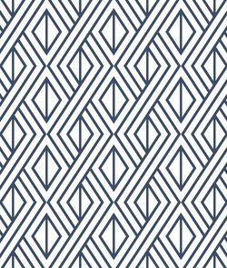 NextWall Peel & Stick Diamond Geometric Navy & White Wallpaper