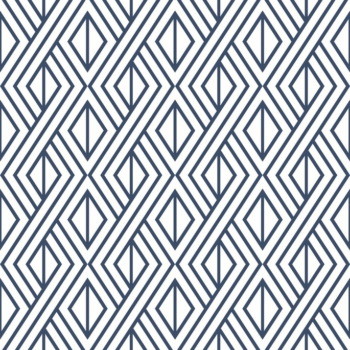 NextWall Peel &amp; Stick Diamond Geometric Navy &amp; White Wallpaper image 1 of 5