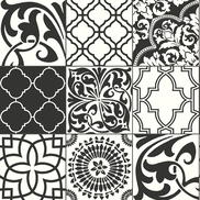 NextWall Peel & Stick Graphic Tile Black & White Wallpaper