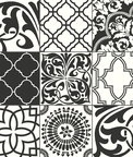 NextWall Peel & Stick Graphic Tile Black & White Wallpaper