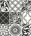 NextWall Peel & Stick Graphic Tile Black & White Wallpaper