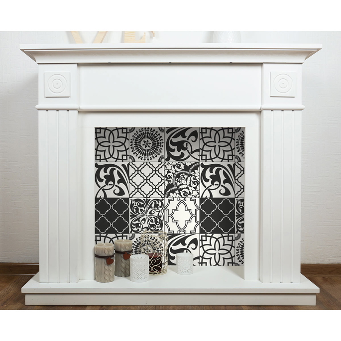 NextWall Peel &amp; Stick Graphic Tile Black &amp; White Wallpaper image 5 of 5