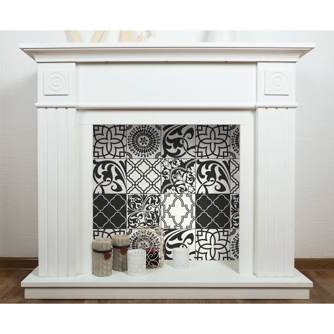 NextWall Peel &amp; Stick Graphic Tile Black &amp; White Wallpaper image 5 of 5