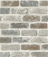 NextWall Peel & Stick Washed Brick Soft Gray & Rust Wallpaper