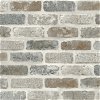 NextWall Peel & Stick Washed Brick Soft Gray & Rust Wallpaper - Image 1
