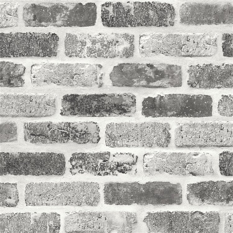NextWall Peel & Stick Washed Brick Soft Gray Wallpaper