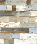 NextWall Peel & Stick Shiplap White & Gray Wallpaper