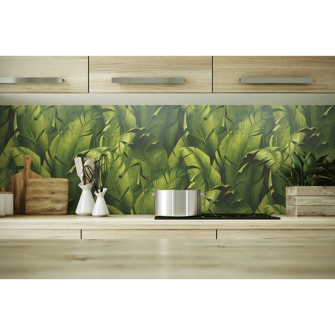 NextWall Peel &amp; Stick Tropical Banana Leaves Green Wallpaper image 5 of 5