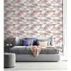 NextWall Peel & Stick Mod Triangles Pink & Gray Wallpaper - Image 3