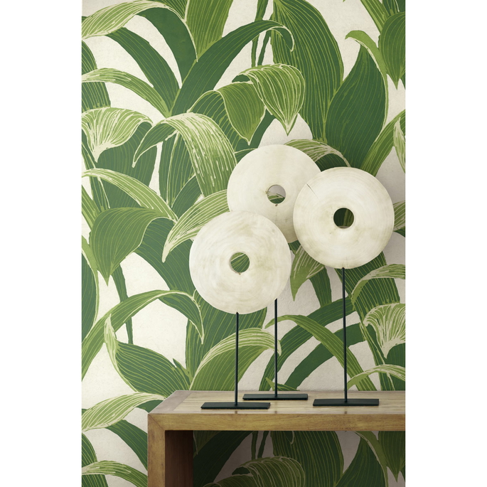 NextWall Peel &amp; Stick Banana Groves Green &amp; White Wallpaper image 3 of 5