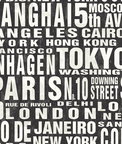 NextWall Peel & Stick Around the World Black & White Wallpaper