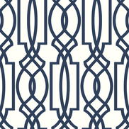 NextWall Peel & Stick Deco Lattice Navy & White Wallpaper