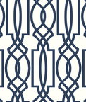 NextWall Peel & Stick Deco Lattice Navy & White Wallpaper