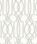 NextWall Peel & Stick Deco Lattice Soft Gray & White Wallpaper
