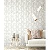 NextWall Peel & Stick Deco Lattice Soft Gray & White Wallpaper - Image 4