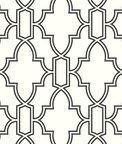 NextWall Peel & Stick Tile Trellis Black & White Wallpaper