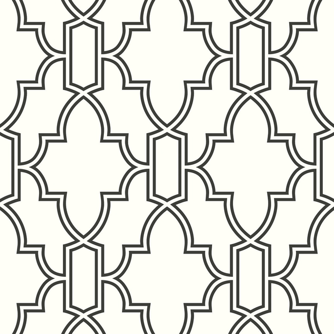 NextWall Peel &amp; Stick Tile Trellis Black &amp; White Wallpaper image 1 of 5