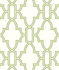 NextWall Peel & Stick Tile Trellis Green & White Wallpaper