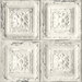 NextWall Peel & Stick Distressed Tin Tile Linen & Charcoal Wallpaper