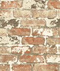 NextWall Peel & Stick Weathered Red Brick Wallpaper