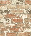 NextWall Peel & Stick Weathered Red Brick Wallpaper