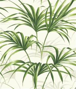 NextWall Peel & Stick Tropical Palm Leaf Green & Off-White Wallpaper