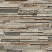 NextWall Peel & Stick Reclaimed Wood Plank Charcoal & Brown Wallpaper