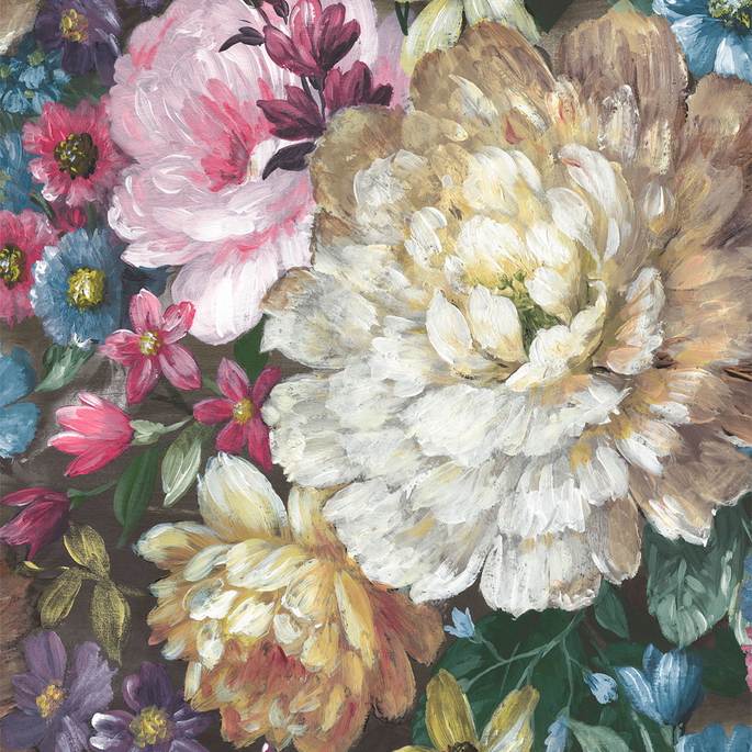NextWall Peel &amp; Stick Blooming Floral Multicolored Wallpaper image 1 of 5