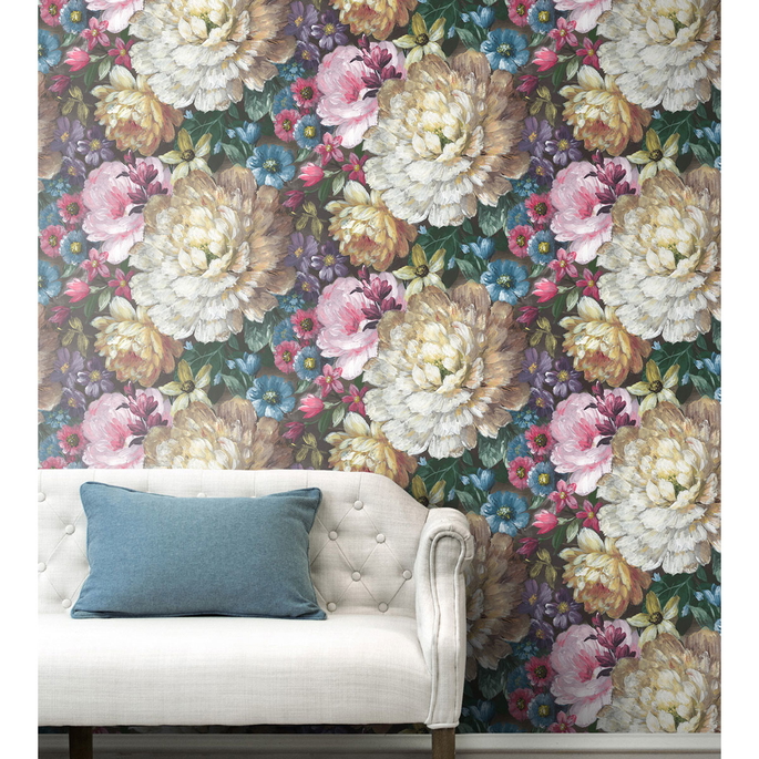 NextWall Peel &amp; Stick Blooming Floral Multicolored Wallpaper image 4 of 5