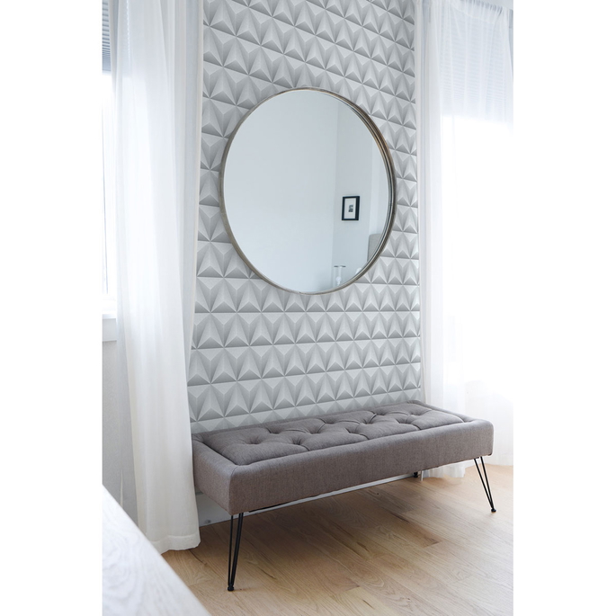 NextWall Peel &amp; Stick Triangle Origami Gray Wallpaper image 4 of 4