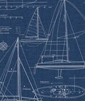 NextWall Peel & Stick Yacht Club Navy Blue Wallpaper