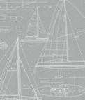 NextWall Peel & Stick Yacht Club Gray Wallpaper