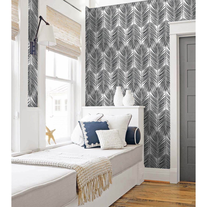 NextWall Peel &amp; Stick Paradise Palm Ebony Wallpaper image 2 of 4
