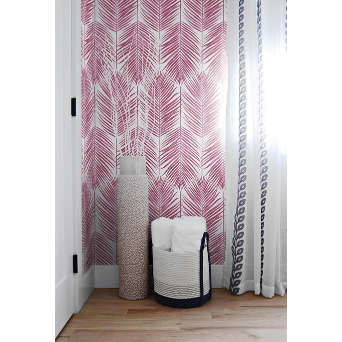 NextWall Peel &amp; Stick Paradise Palm Cerise Pink Wallpaper image 3 of 4