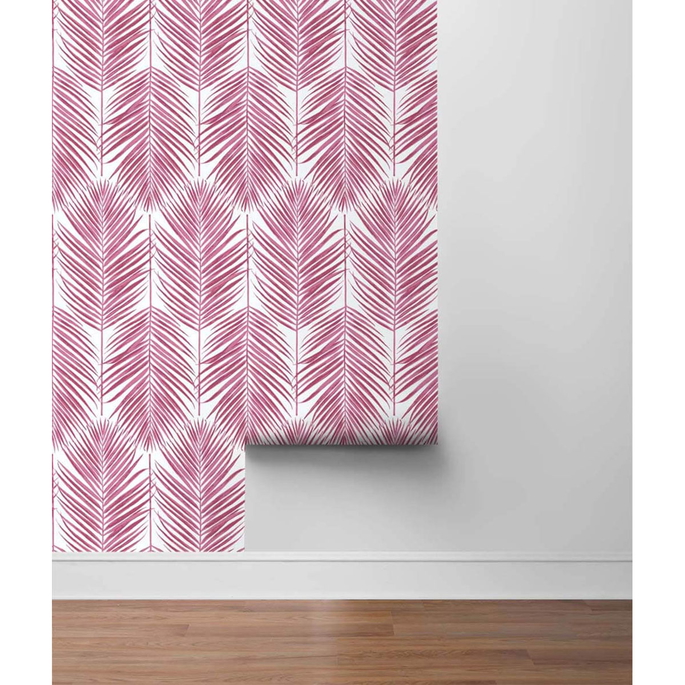 NextWall Peel &amp; Stick Paradise Palm Cerise Pink Wallpaper image 4 of 4