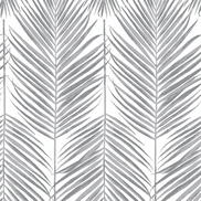 NextWall Peel & Stick Paradise Palm Daydream Gray Wallpaper