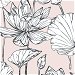 NextWall Peel &amp; Stick Lotus Floral Blush &amp; Ebony Wallpaper thumbnail image 1 of 3