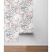 NextWall Peel &amp; Stick Lotus Floral Blush &amp; Ebony Wallpaper thumbnail image 3 of 3
