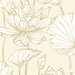 NextWall Peel & Stick Lotus Floral Metallic Gold & Cream Wallpaper