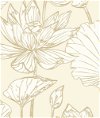 NextWall Peel & Stick Lotus Floral Metallic Gold & Cream Wallpaper