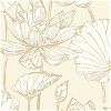 NextWall Peel & Stick Lotus Floral Metallic Gold & Cream Wallpaper - Image 1