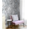 NextWall Peel & Stick Lotus Floral Gray & Ebony Wallpaper - Image 2
