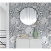 NextWall Peel & Stick Lotus Floral Gray & Ebony Wallpaper - Image 3