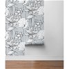 NextWall Peel & Stick Lotus Floral Gray & Ebony Wallpaper - Image 4