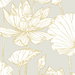 NextWall Peel & Stick Lotus Floral Metallic Gold & Gray Wallpaper